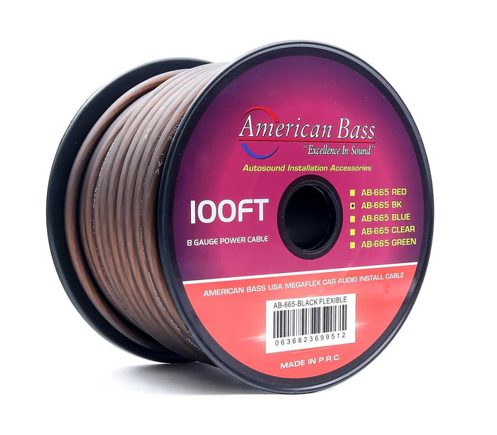 American Bass - 8 Gauge Mega Flex Power Cable 100ft Roll image 3