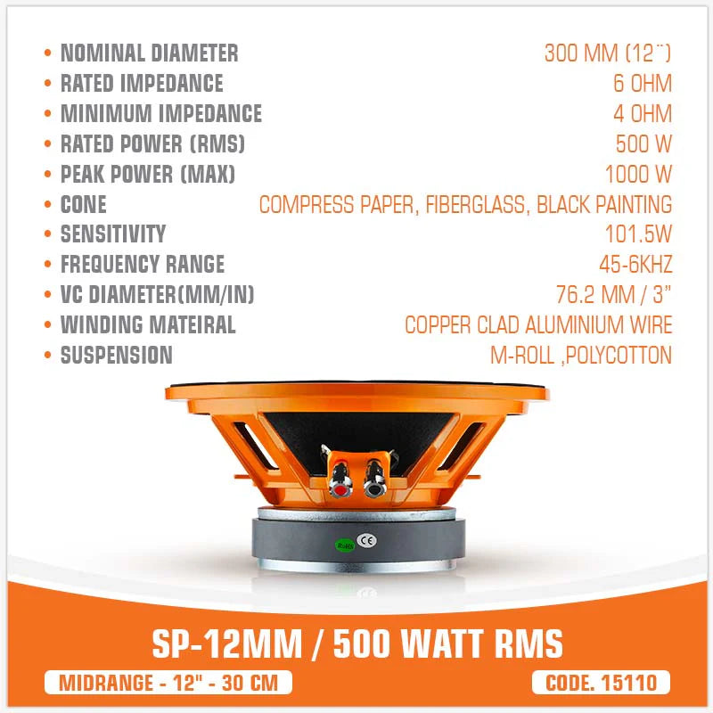 SP Audio - SP 12MM MIDRANGE EXTREME 12"/30CM 500W RMS image 4
