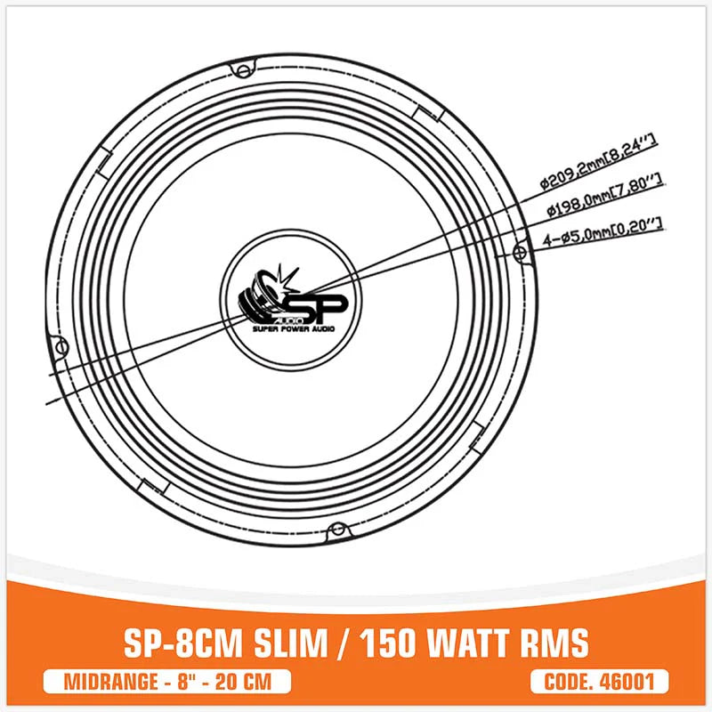 SP Audio - SP 8CM SLIM MIDRANGE SUPER SLIM 8"/20CM 150W RMS image 7
