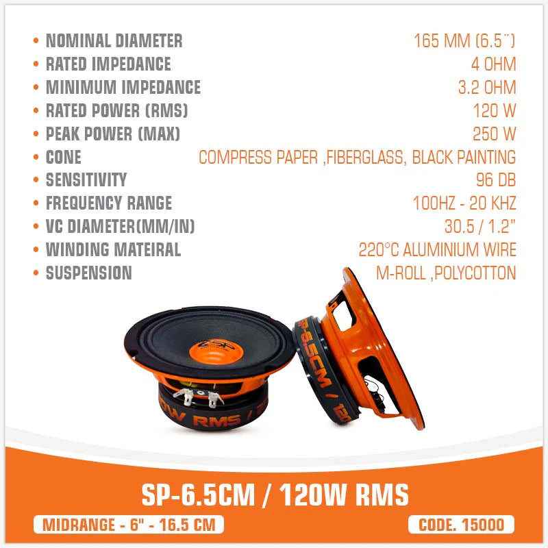 SP Audio - SP 6.5CM MIDRANGE BEST SELLER 6,5"/16,5CM 100W RMS image 6