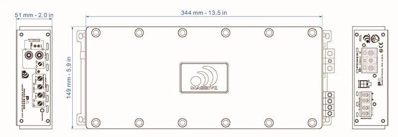 Massive Audio - P4 - 1,600 Watts RMS @ 1 Ohm Mono Block Amplifier image 3