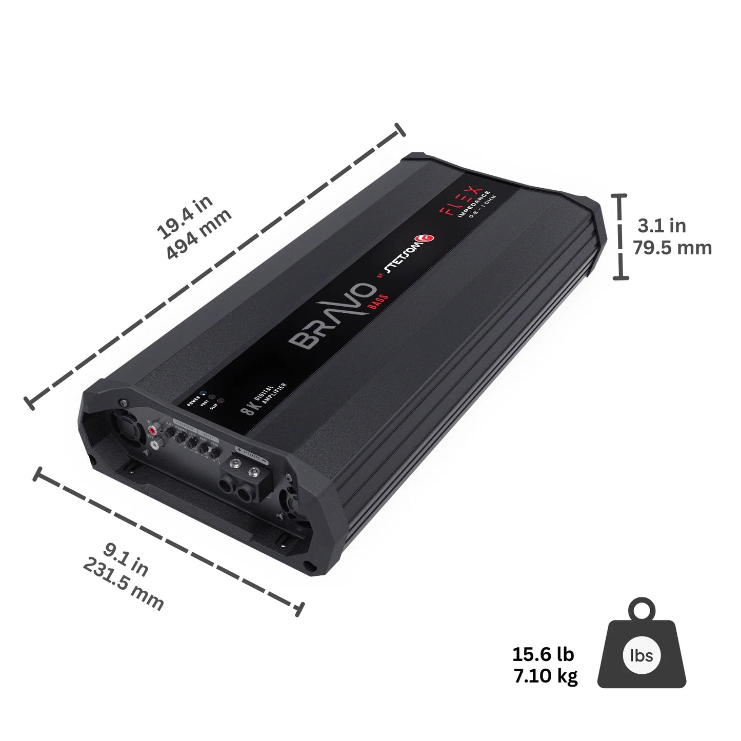 Stetsom - BRAVO BASS Flex 8K -0.5~1ohm (Auto) Mono Class D Amp, Auto Impedance image 6