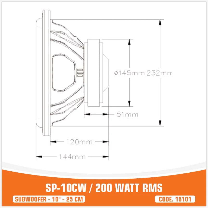 SP Audio - SP 10CW ENTRY LEVEL SUBWOOFER 10"/25CM 200W RMS image 7