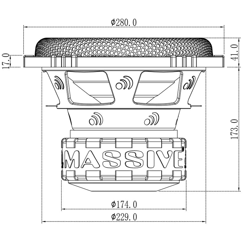 Massive Audio - GTR102 - 10" 1000 Watts RMS Dual 2 Ohm Subwoofer image 3