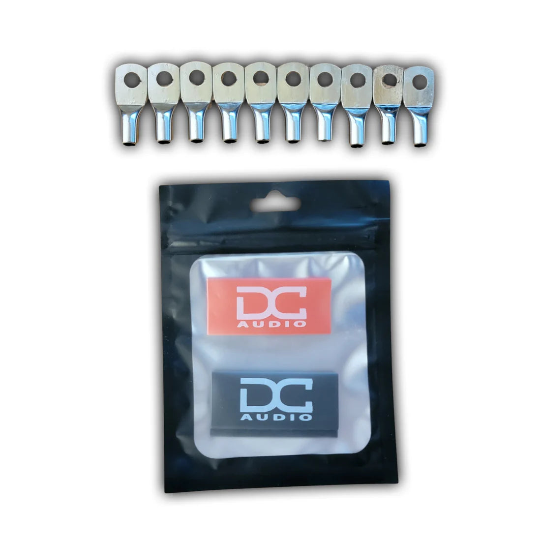 DC Audio -DC Audio 8AWG-6mm Hole Copper Ring Terminals w/ Heat Shrink 10 Pack image 1