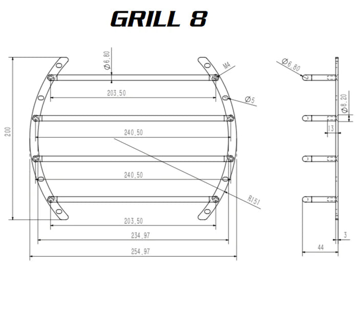 Massive Audio - GRILL8 - 8" Deep Anodized Steel Protective Subwoofer Grill image 1