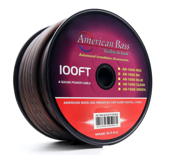 American Bass - 4 Gauge Mega Flex Power Cable 100ft Roll image 2