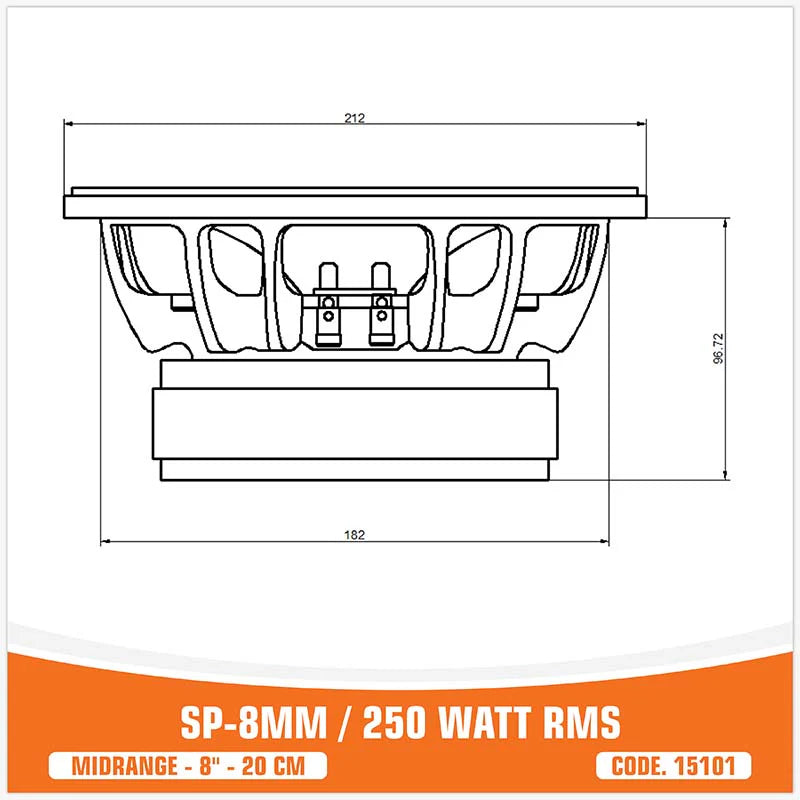 SP Audio - SP 8MM MIDRANGE EXTREME 8"/20CM 250W RMS image 6