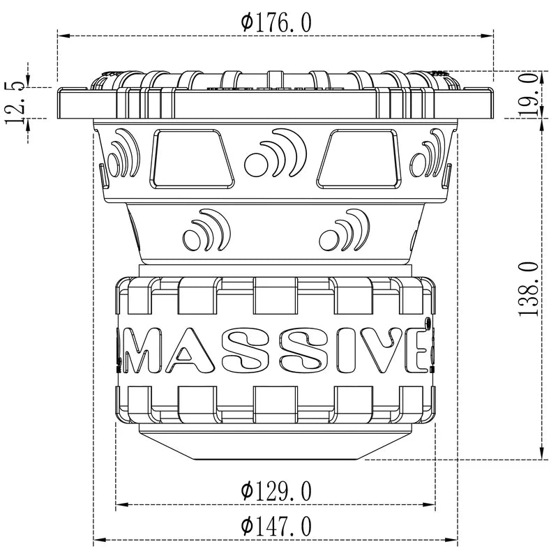 Massive Audio - GTR64 - 6.5" 300 Watts RMS Dual 4 Ohm Subwoofer image 5
