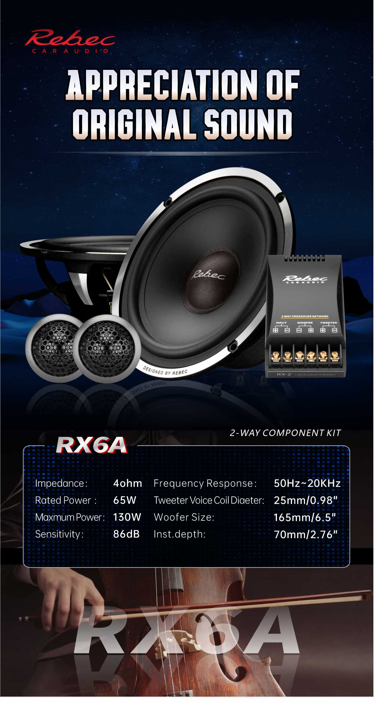 Rebec Audio - RX6a - 2 way componet set Active image 1