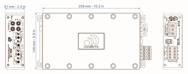 Massive Audio - PX4S - 150 Watts RMS x 4 @ 4 Ohm 4 Channel Amp image 4