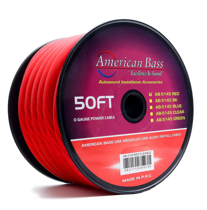American Bass - 1/0 Gauge Mega Flex Power Cable 50ft image 1