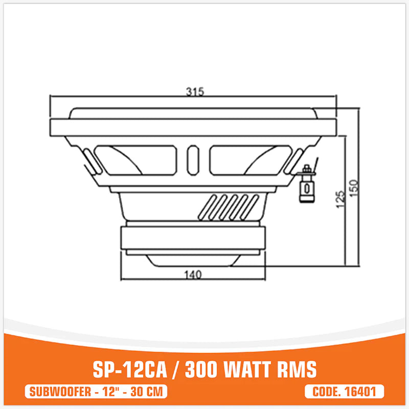 SP Audio - SP 12CA ENTRY LEVEL SUBWOOFER 12"/30CM 300W RMS image 10