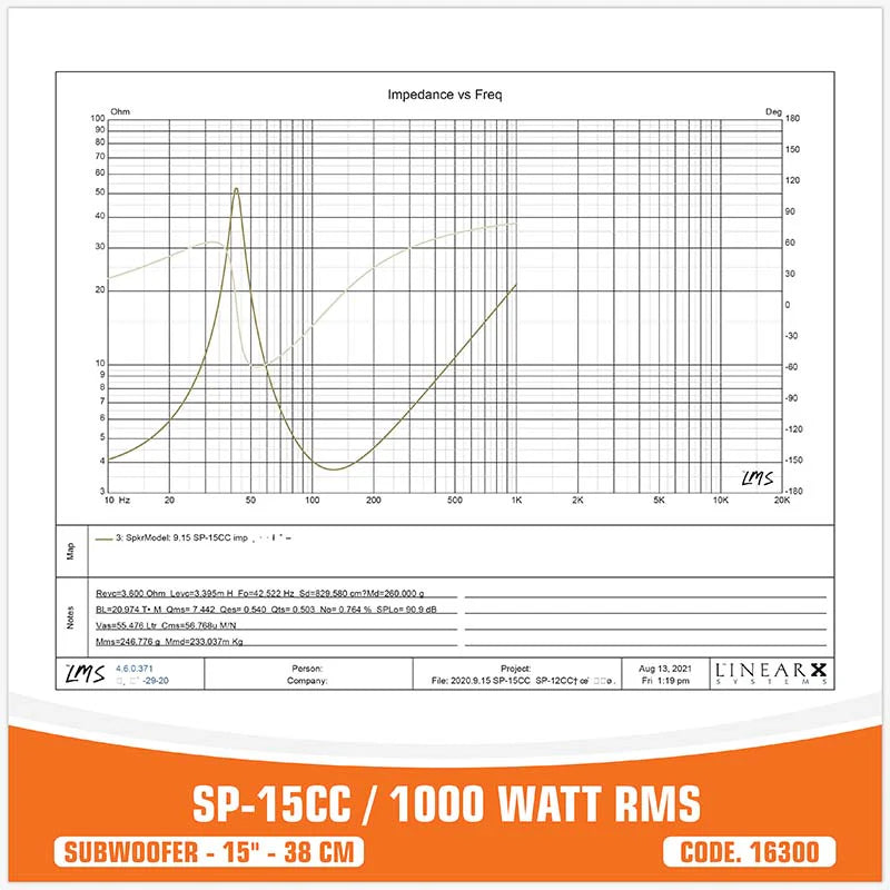 SP Audio - SP 15CC SUBWOOFER 15"/38CM 1000W RMS image 5