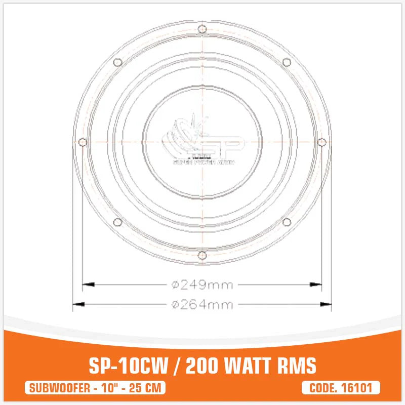 SP Audio - SP 10CW ENTRY LEVEL SUBWOOFER 10"/25CM 200W RMS image 6