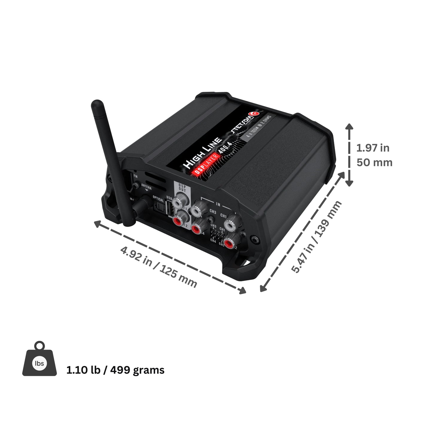 Stetsom - High Line DSPLAYER 400.4 - DSP Amp, Bluetooth, FM Radio,App Control image 4