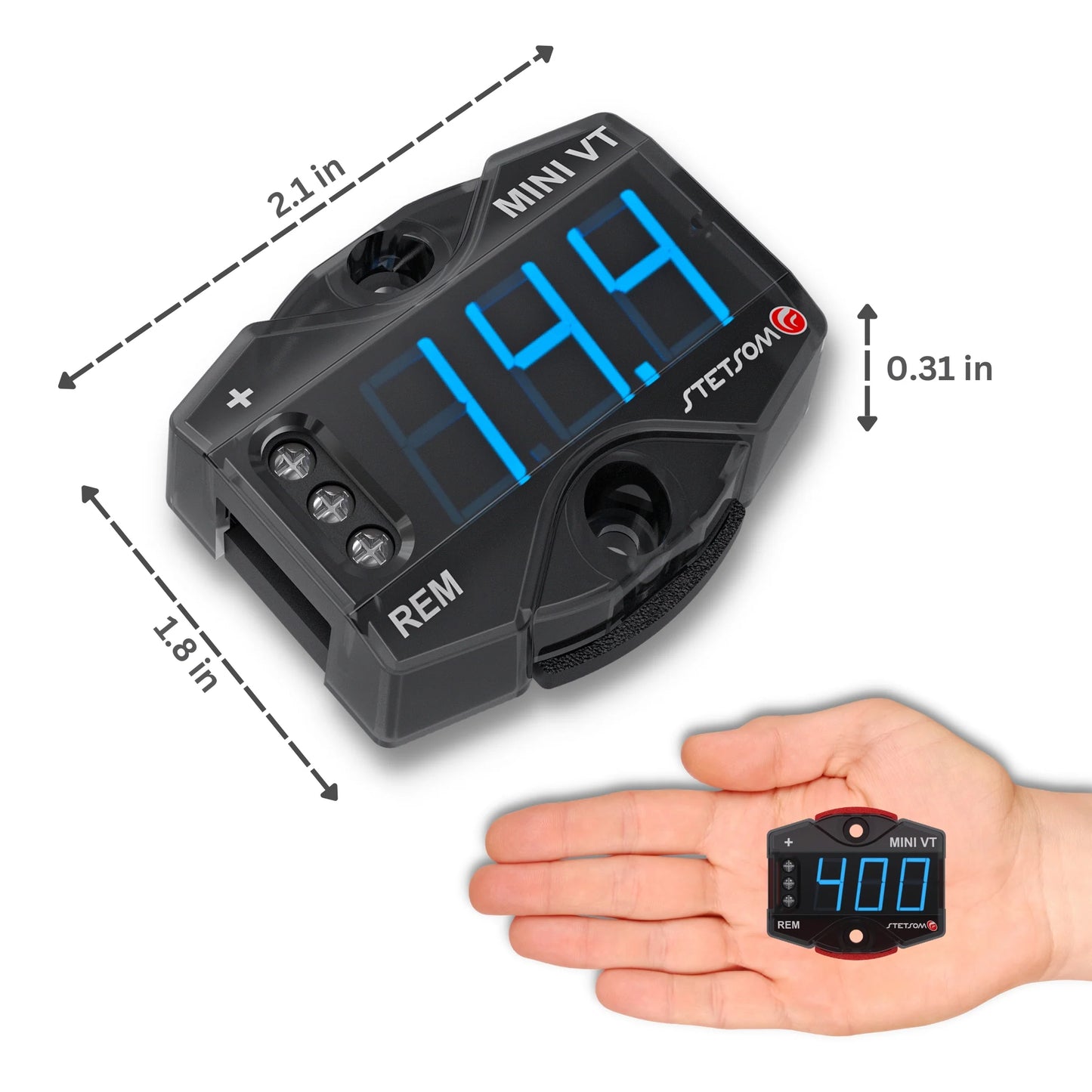 Stetsom MiniVT Digital Voltmeter Mini Automotive Battery VT Blue LED image 1