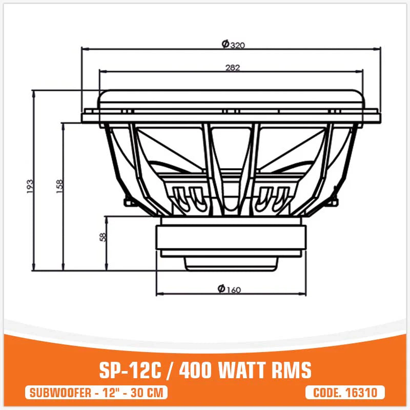 SP Audio - SP 12C SUBWOOFER 12"/30CM 400W RMS image 7