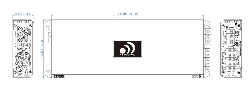 Massive Audio - EX5 - 120 Watts RMS x 4 @ 4 Ohm + 800 Watts @ 1 Ohm 5-CH Amp image 3