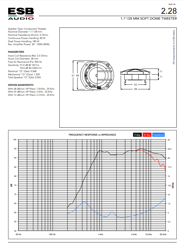 ESB Audio - 2.6K2XP - 2-Way Speaker System with 1.1"/28 mm Tweeter image 6
