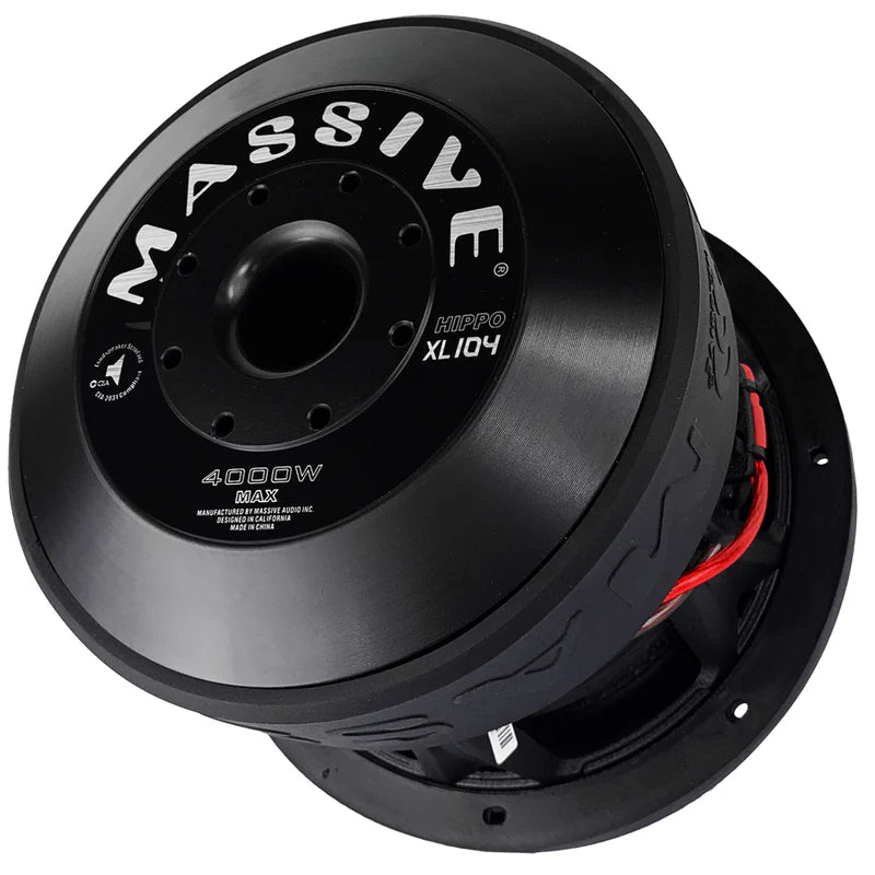 Massive Audio - HIPPOXL104 - 10" 2000 Watts RMS Dual 4 Ohm 3" V.C. Mega Sub image 2