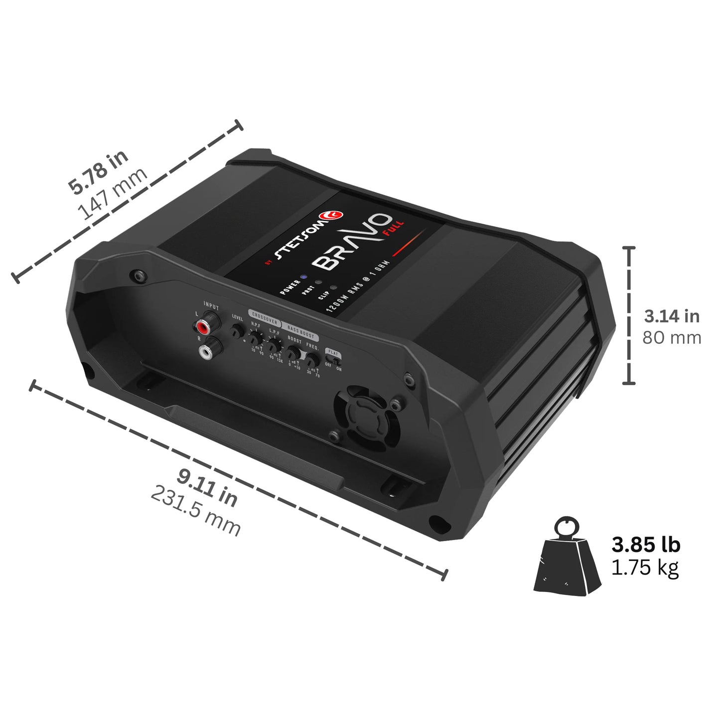 Stetsom - BRAVO FULL 1.2k Digital Full-Range Amp Mono 1 Ch Class D 1200w RMS image 4