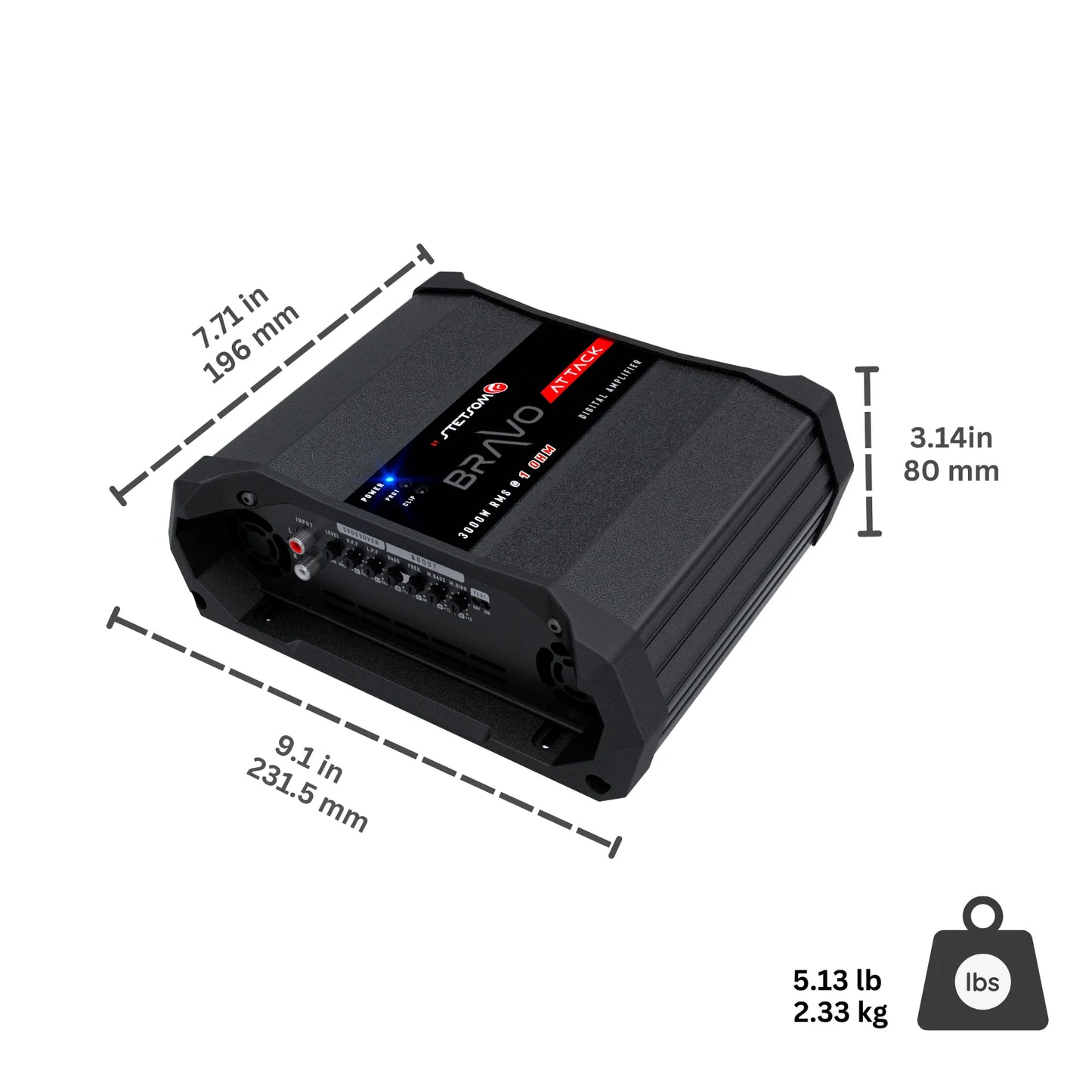 Stetsom - BRAVO ATTACK 3000 Watts RMS Mono Full Range Digital Ampl image 4