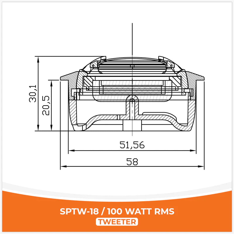 SP Audio - SP TW 18 SET NORMAL TWEETER 100W RMS (PAIR PRICE) image 2