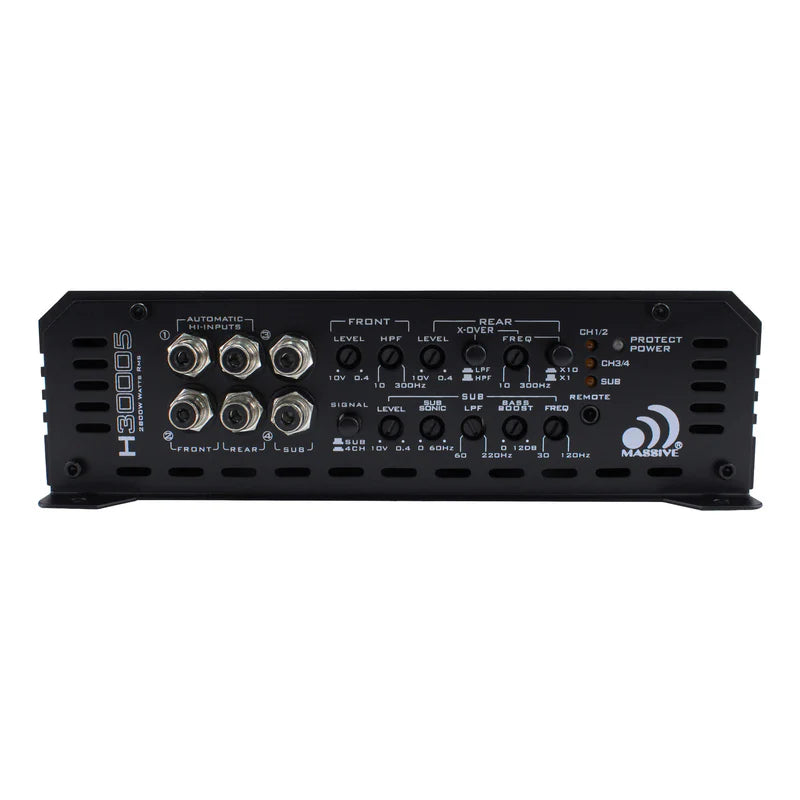 Massive Audio -H30005 - 720 Watts RMS x 4 @ 2 Ohm + 1500w @ 1 ohm 5 Channel Amp image 1