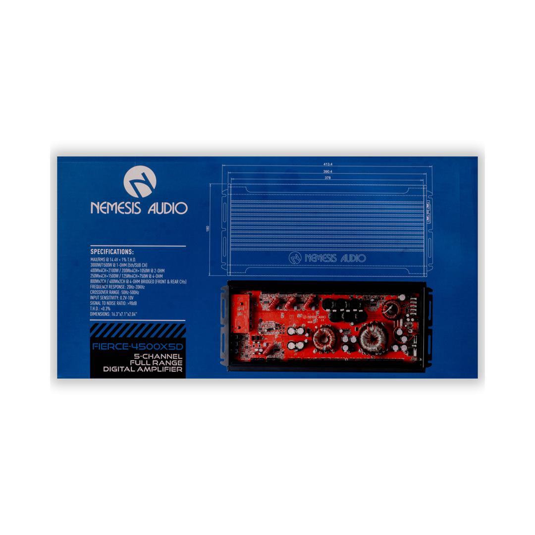 Nemesis Audio - FIERCE-4500X5D - 4500W Max/2300W RMS 5-Channel Class D Amp image 2