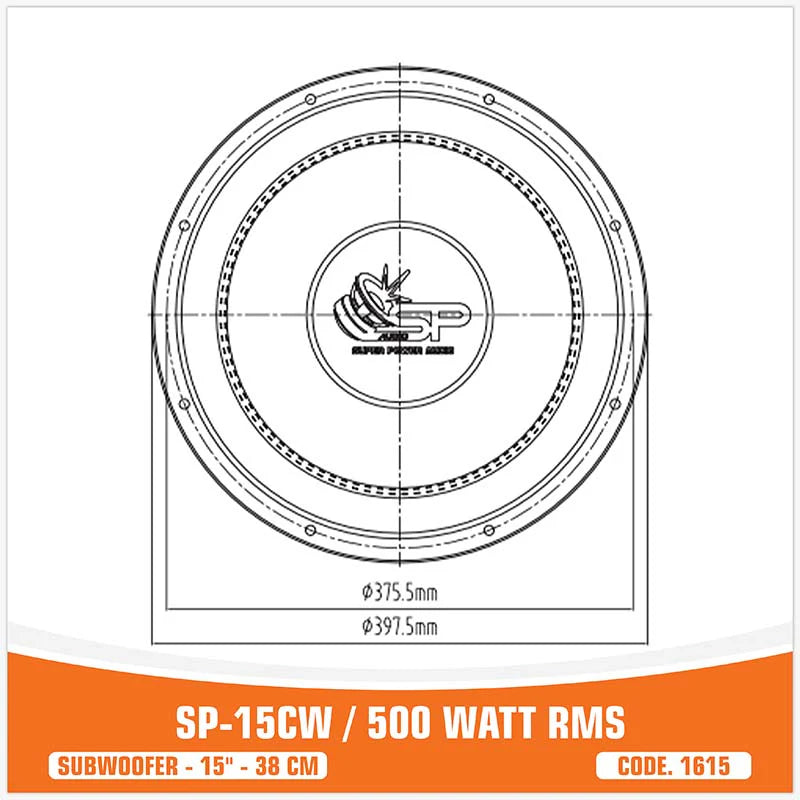 SP Audio - SP 15CW ENTRY LEVEL SUBWOOFER 15"/38CM 400W RMS image 7