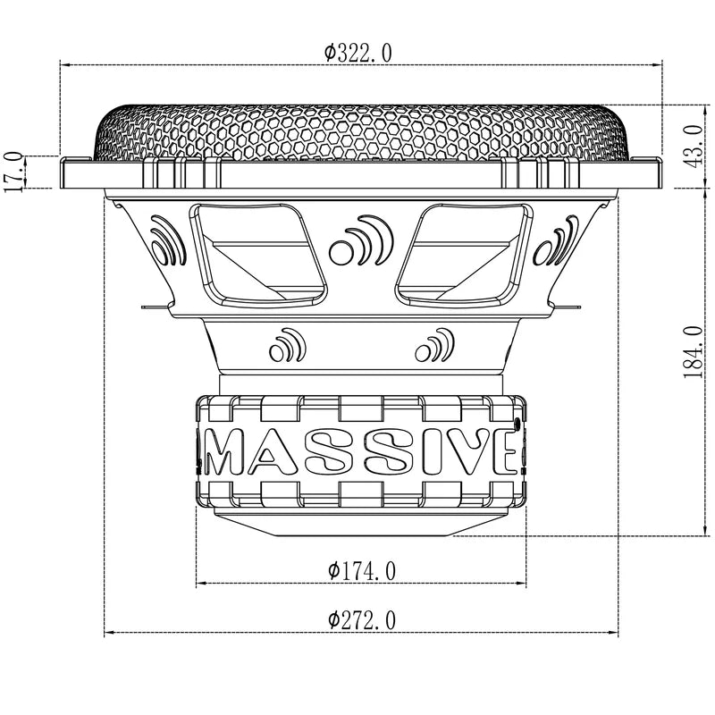 Massive Audio - GTR124 - 12" 1000 Watts RMS Dual 4 Ohm Subwoofer image 5