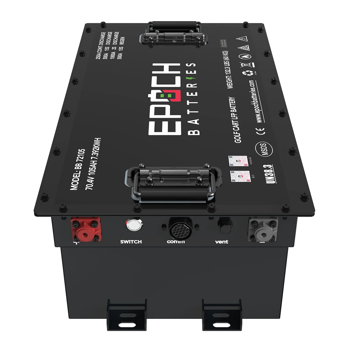Epoch Batteries- 70.4V (72V) 105ah - LiFePO4 Golf Cart Batt - Complete kit image 3
