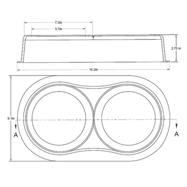Custom Speaker Pods - Dual 6.5″ Universal Flat Pod for flat mounting location image 2