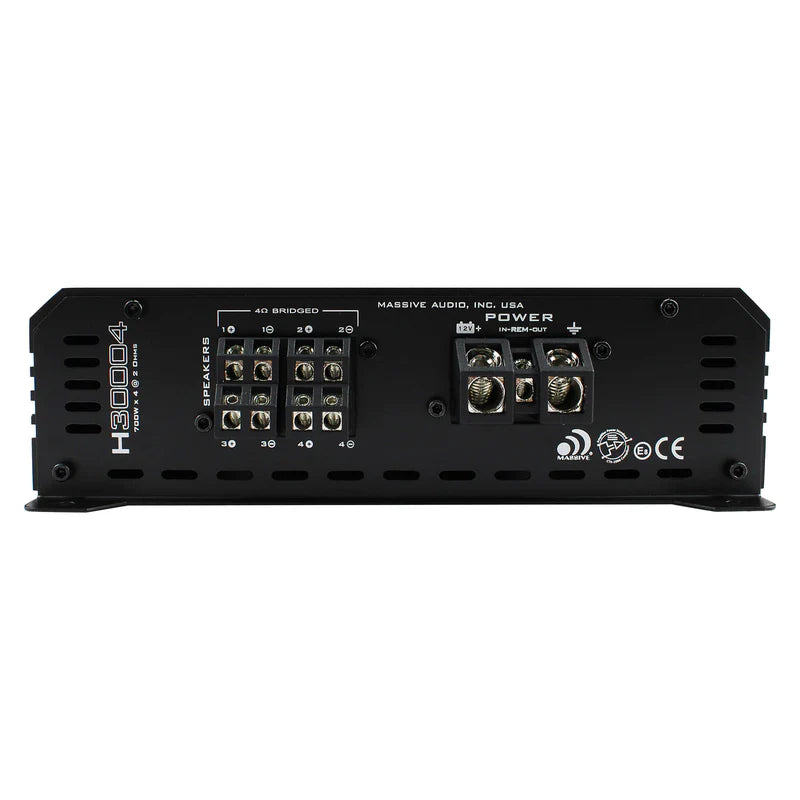 Massive Audio - H30004 - 750 Watts RMS x 4 @ 4 Ohm 4 Channel Amp image 1