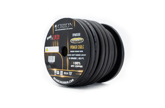 Orion - XPW050B -TRPRO 0-GAUGE 100% OFC 50FT WIRE ROLL - Black image 0