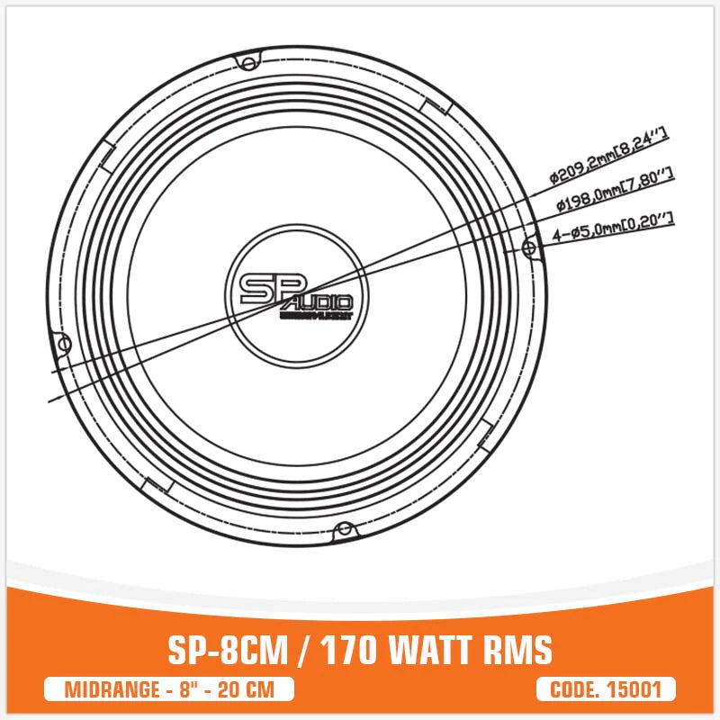 SP Audio - SP 8CM MIDRANGE BEST SELLER 8"/20CM 150W RMS image 7