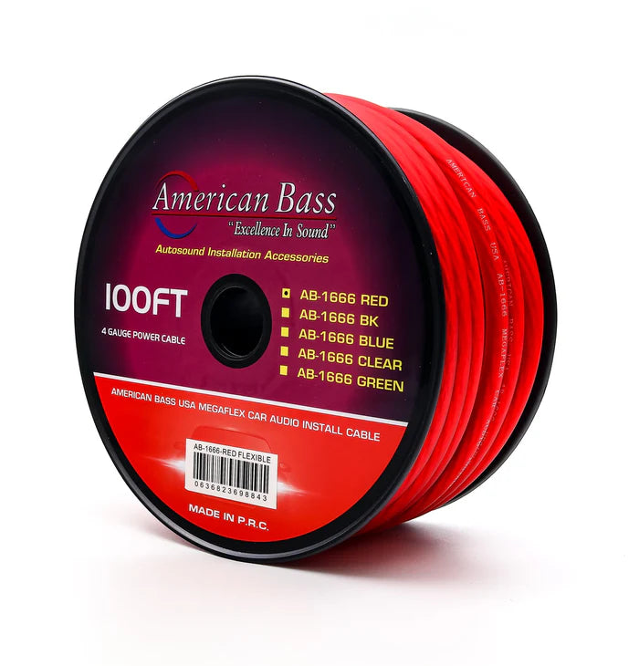 American Bass - 4 Gauge Mega Flex Power Cable 100ft Roll image 0