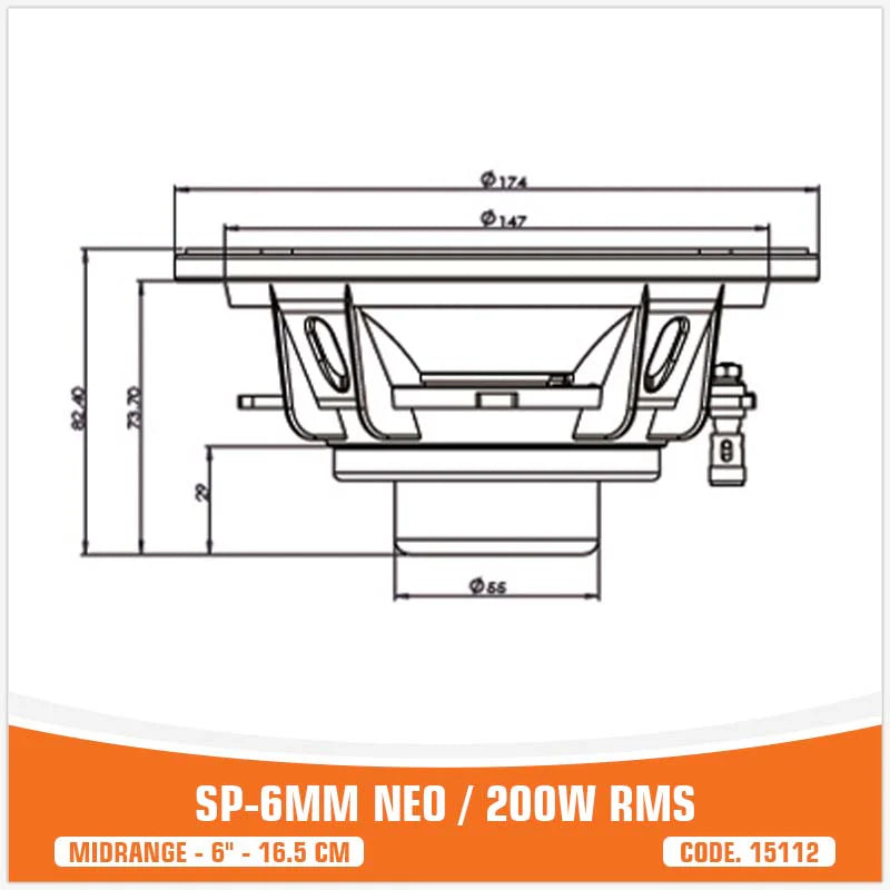 SP Audio - SP 6MM NEO MIDRANGE EXTREME 6,5"/16,5CM NEO MAGNET 200W RMS image 9