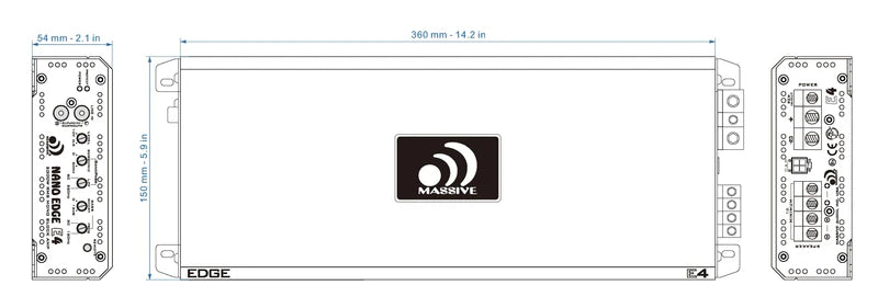 Massive Audio - E4 - 2,000 Watts RMS x 1 @ 1 Ohm Mono block amp image 2