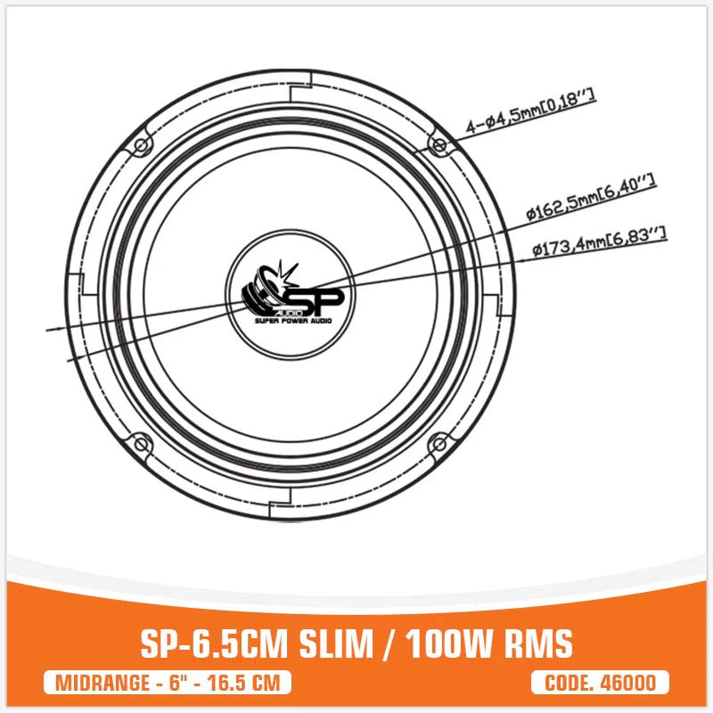 SP Audio - SP 6.5CM SLIM MIDRANGE SUPER SLIM 6,5"/16,5CM 100W RMS image 7