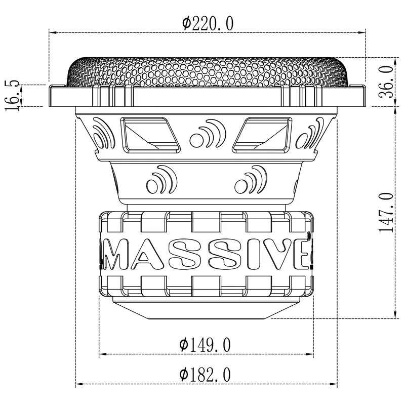 Massive Audio - GTR82 - 8" 600 Watts RMS Dual 2 Ohm Sub image 6