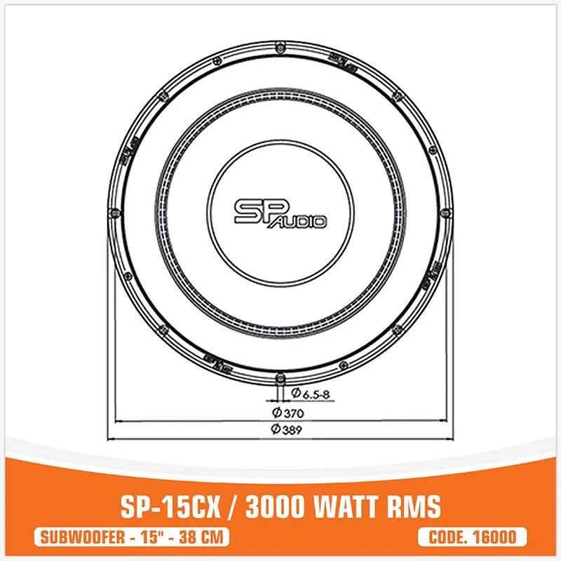 SP Audio - SP 15CX SUBWOOFER 15"/38CM 3000W RMS image 5