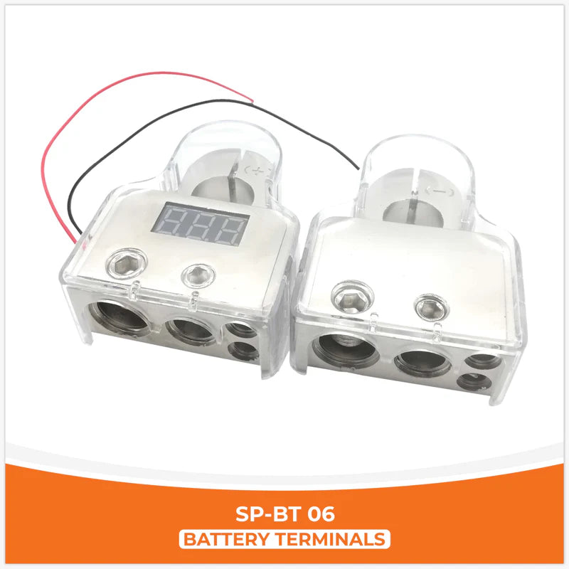 SP Audio -SP-BT 06 - Battery Terminals With Volt Meter image 1