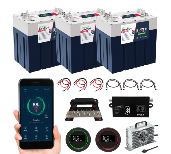 Epoch Batteries -48V 90Ah GC2 - Golf Cart LiFePO4 Lithium Battery - Complete Kit image 0
