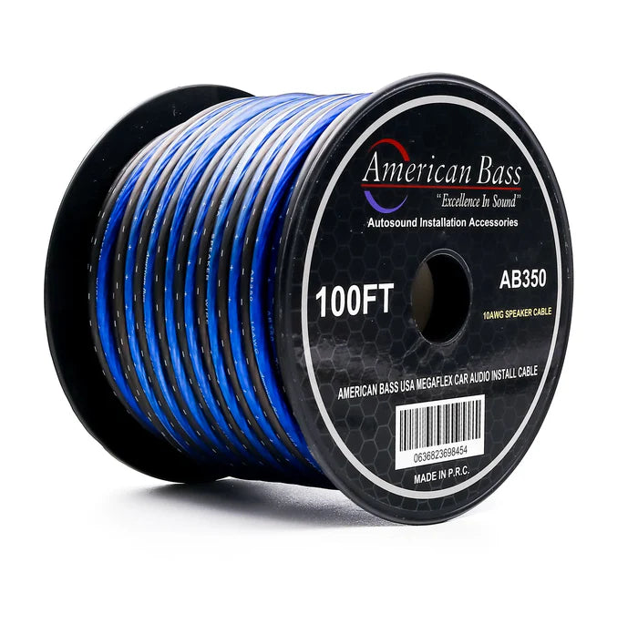 American Bass - 10 Gauge Mega Flex Speaker Wire 100ft Roll image 0