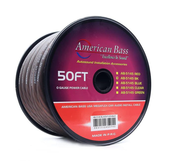 American Bass - 1/0 Gauge Mega Flex Power Cable 50ft image 3