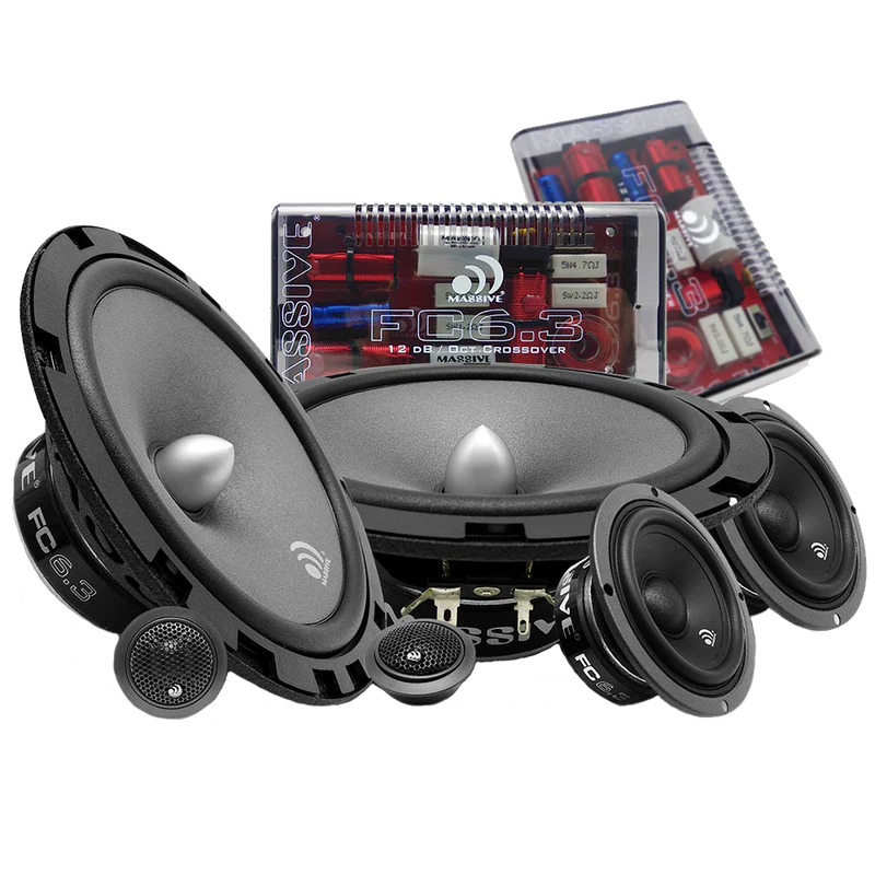 Massive Audio -FC6.3 - 6.5" High Quality 3-Way 150 Watts RMS Component Speaker image 0