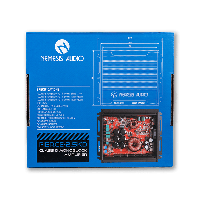 Nemesis Audio | FIERCE-2.5KD | 1250W RMS | Monoblock Amplifier