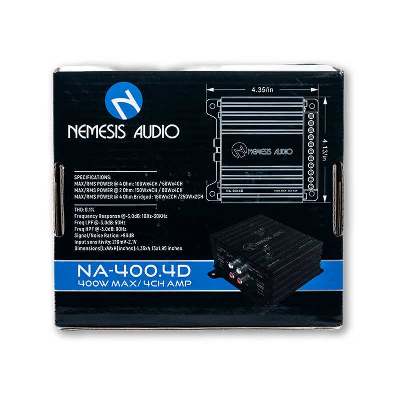 Nemesis Audio | NA-400.4D | 400W Max | Micro 4-Channel Amplifier